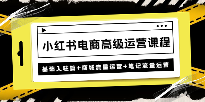 【副业项目4879期】小红书电商高级运营课程：基础入驻篇+商城流量运营+笔记流量运营-欧乐轻创网