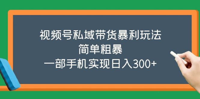 【副业项目5627期】视频号私域带货暴利玩法，简单粗暴，一部手机实现日入300+-欧乐轻创网