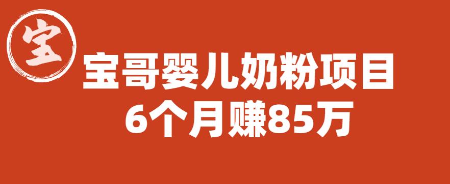 【副业项目6416期】宝哥婴儿奶粉项目，6个月赚85w【图文非视频】【揭秘】-欧乐轻创网