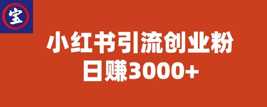 【副业项目6676期】宝哥小红书引流创业粉，日赚3000+【揭秘】-欧乐轻创网