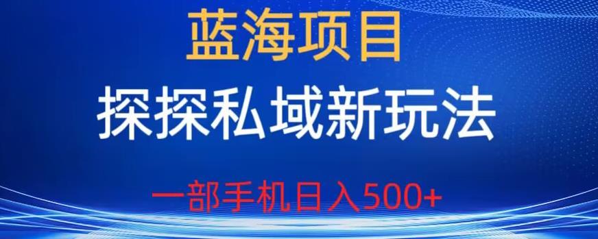 【副业项目6894期】蓝海项目，探探私域新玩法，一部手机日入500+很轻松【揭秘】-欧乐轻创网